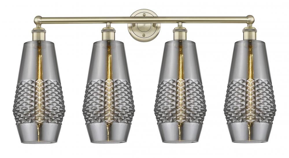 Windham - 4 Light - 34 inch - Antique Brass - Bath Vanity Light