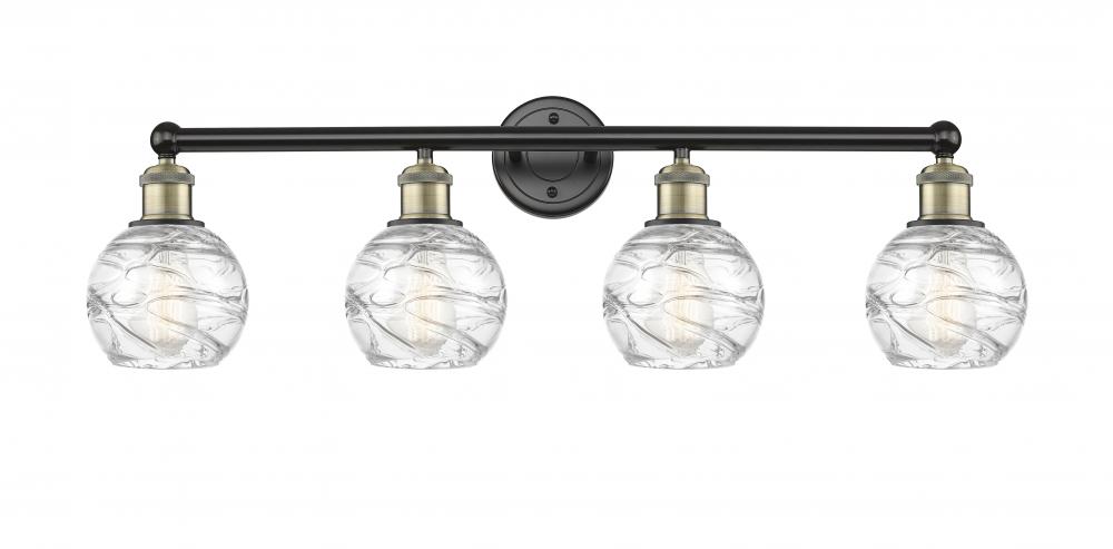 Athens Deco Swirl - 4 Light - 33 inch - Black Antique Brass - Bath Vanity Light