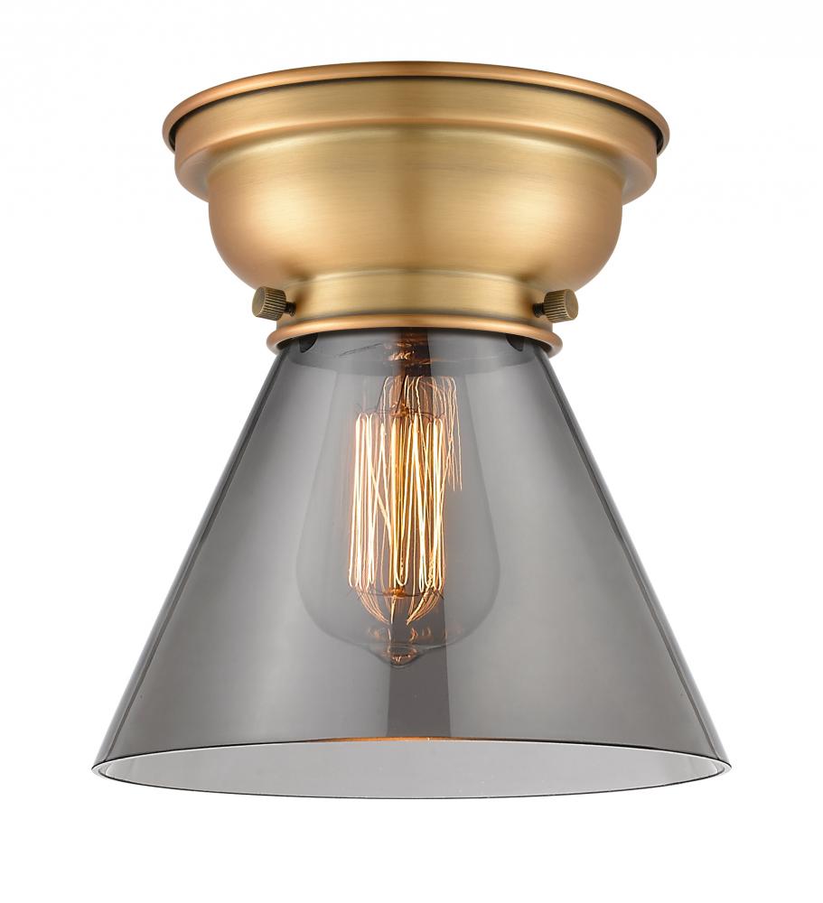 Cone - 1 Light - 8 inch - Brushed Brass - Flush Mount