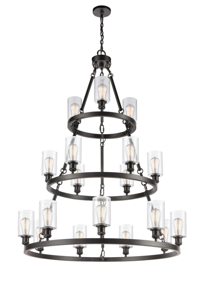 Clymer - 18 Light - 40 inch - Matte Black - Chain Hung - Chandelier