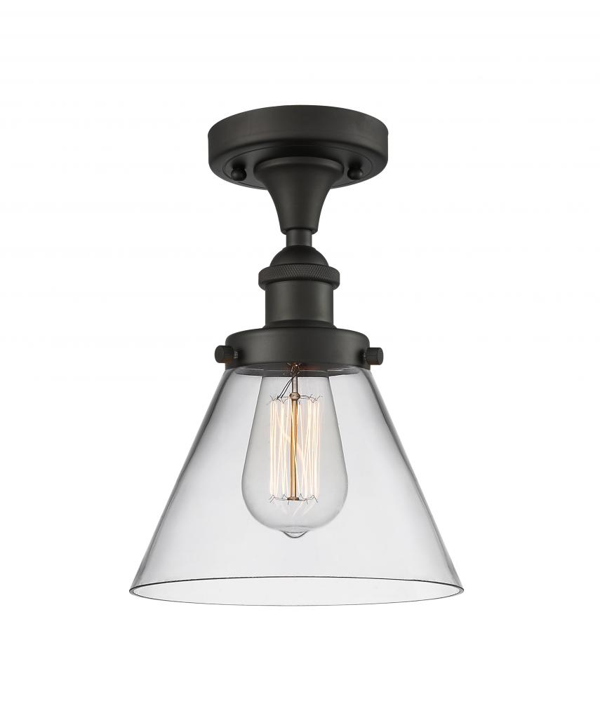 Cone - 1 Light - 8 inch - Oil Rubbed Bronze - Semi-Flush Mount