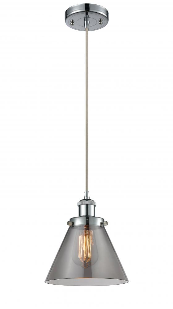 Cone - 1 Light - 8 inch - Polished Chrome - Cord hung - Mini Pendant