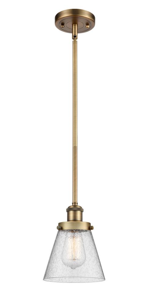 Cone - 1 Light - 6 inch - Brushed Brass - Mini Pendant