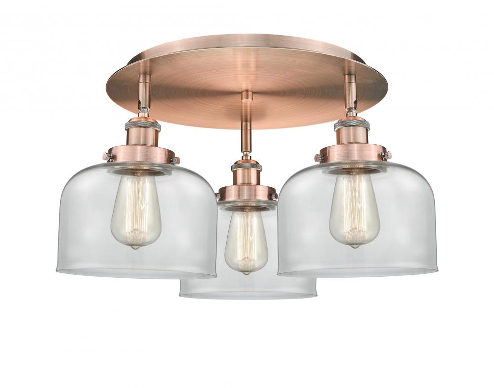 Cone - 3 Light - 20 inch - Antique Copper - Flush Mount