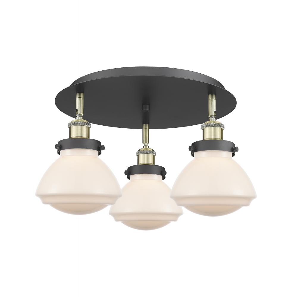 Olean - 3 Light - 19 inch - Black Antique Brass - Flush Mount