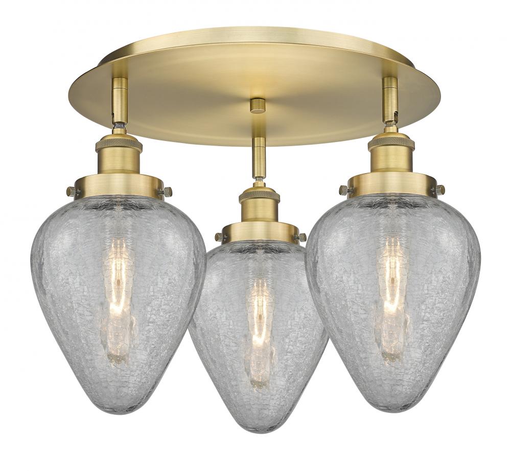 Geneseo - 3 Light - 18 inch - Brushed Brass - Flush Mount