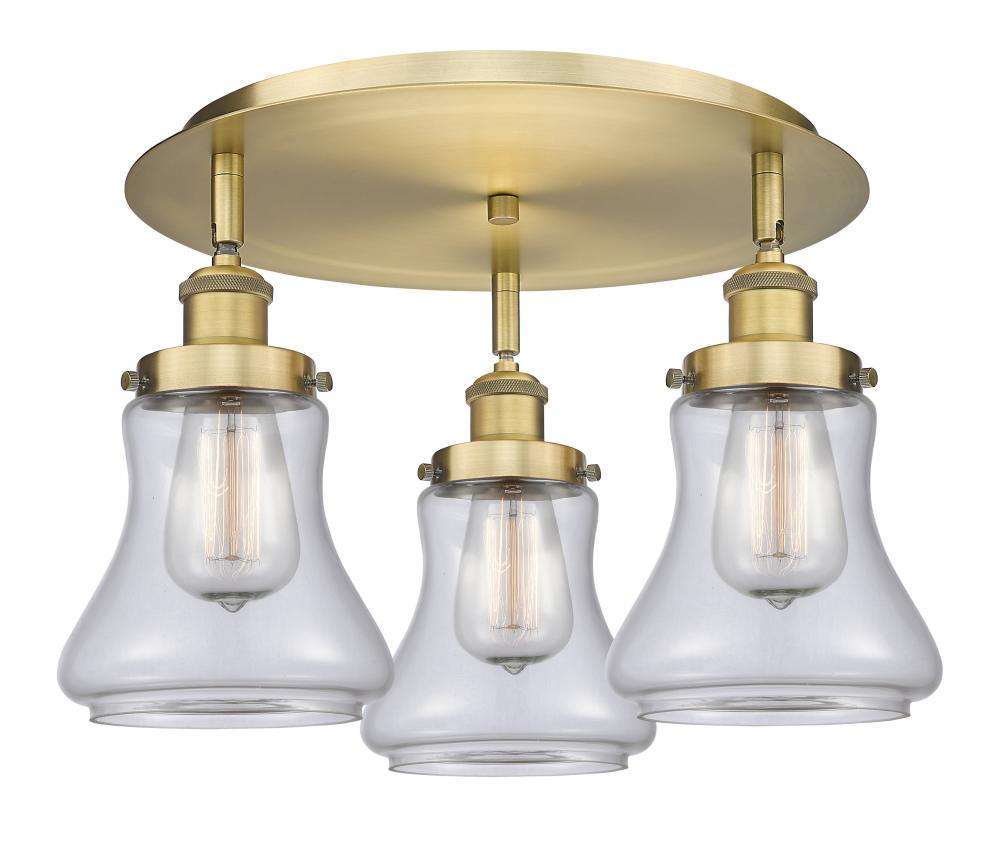 Bellmont - 3 Light - 18 inch - Brushed Brass - Flush Mount