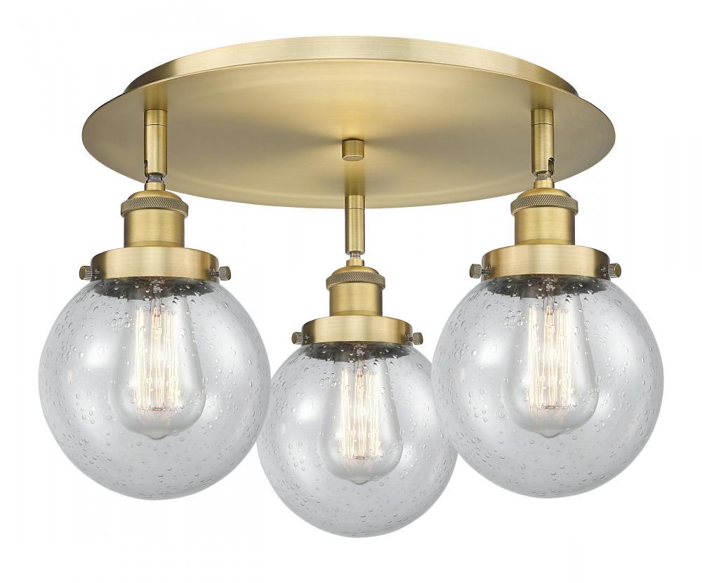 Beacon - 3 Light - 18 inch - Brushed Brass - Flush Mount