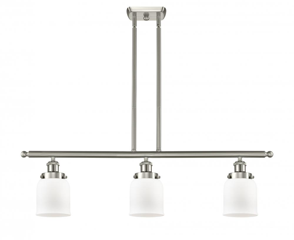 Bell - 3 Light - 36 inch - Brushed Satin Nickel - Stem Hung - Island Light