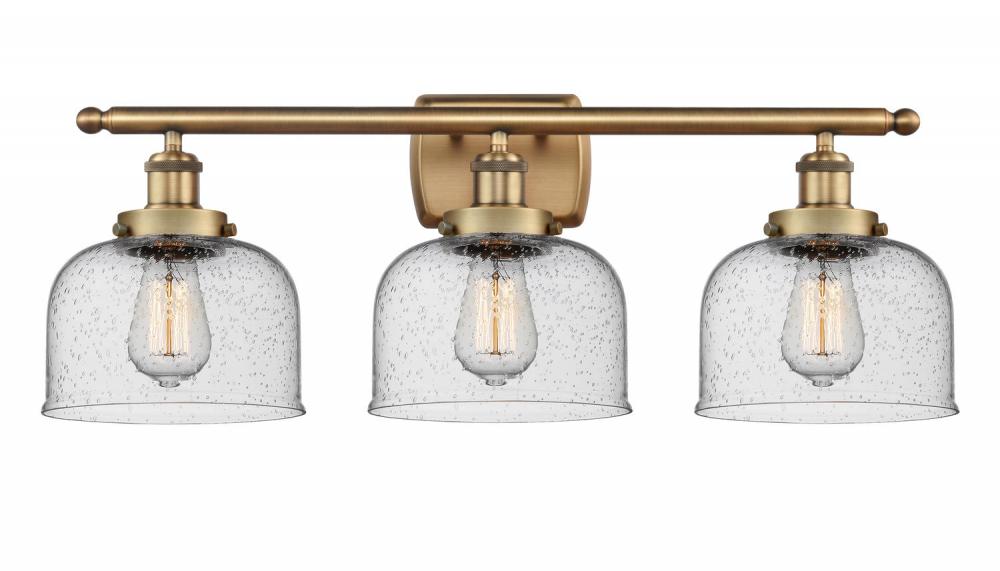 Bell - 3 Light - 28 inch - Brushed Brass - Bath Vanity Light