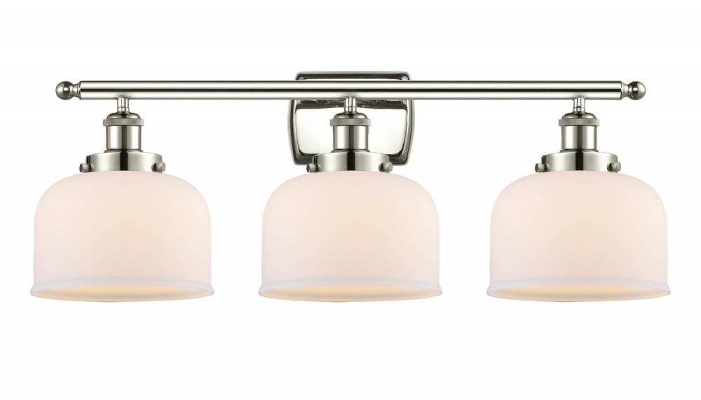 Bell - 3 Light - 28 inch - Polished Nickel - Bath Vanity Light