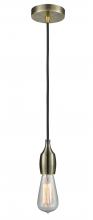 Innovations Lighting 100AB-10BK-3AB - Chelsea - 1 Light - 2 inch - Antique Brass - Cord hung - Mini Pendant