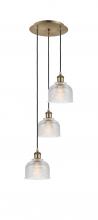 Innovations Lighting 113B-3P-AB-G412 - Dayton - 3 Light - 12 inch - Antique Brass - Cord Hung - Multi Pendant