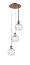 Innovations Lighting 113B-3P-AC-G1213-6 - Athens Deco Swirl - 3 Light - 12 inch - Antique Copper - Cord hung - Multi Pendant