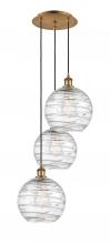 Innovations Lighting 113B-3P-BB-G1213-10 - Athens Deco Swirl - 3 Light - 17 inch - Brushed Brass - Cord hung - Multi Pendant