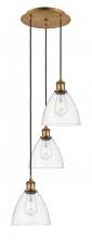 Innovations Lighting 113B-3P-BB-GBD-752 - Bristol - 3 Light - 14 inch - Brushed Brass - Cord Hung - Multi Pendant