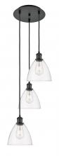 Innovations Lighting 113B-3P-BK-GBD-752 - Bristol - 3 Light - 14 inch - Matte Black - Cord Hung - Multi Pendant