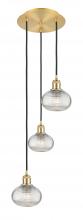 Innovations Lighting 113B-3P-SG-G555-6CL - Ithaca - 3 Light - 13 inch - Satin Gold - Cord hung - Multi Pendant