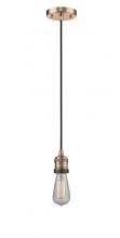 Innovations Lighting 201C-AC-LED - Bare Bulb - 1 Light - 3 inch - Antique Copper - Cord hung - Mini Pendant