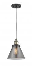 Innovations Lighting 201C-BAB-G43 - Cone - 1 Light - 8 inch - Black Antique Brass - Cord hung - Mini Pendant