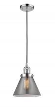 Innovations Lighting 201C-PC-G43 - Cone - 1 Light - 8 inch - Polished Chrome - Cord hung - Mini Pendant