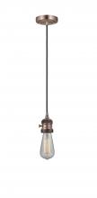 Innovations Lighting 201CSW-AC-LED - Bare Bulb - 1 Light - 3 inch - Antique Copper - Cord hung - Mini Pendant