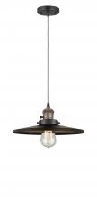 Innovations Lighting 201CSW-BAB-MFR-BK-12 - Appalachian - 1 Light - 12 inch - Black Antique Brass - Cord hung - Mini Pendant