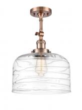 Innovations Lighting 201F-AC-G713-L - Bell - 1 Light - 12 inch - Antique Copper - Semi-Flush Mount