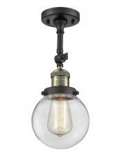 Innovations Lighting 201F-BAB-G202-6 - Beacon - 1 Light - 6 inch - Black Antique Brass - Semi-Flush Mount