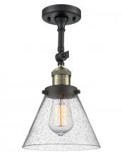 Innovations Lighting 201F-BAB-G44 - Cone - 1 Light - 8 inch - Black Antique Brass - Semi-Flush Mount