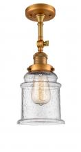 Innovations Lighting 201F-BB-G184 - Canton - 1 Light - 6 inch - Brushed Brass - Semi-Flush Mount