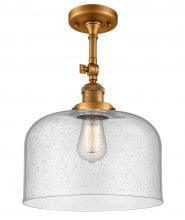 Innovations Lighting 201F-BB-G74-L - Bell - 1 Light - 12 inch - Brushed Brass - Semi-Flush Mount