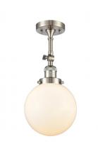 Innovations Lighting 201F-SN-G201-8 - Beacon - 1 Light - 8 inch - Brushed Satin Nickel - Semi-Flush Mount