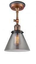 Innovations Lighting 201FBP-ACBK-G43 - Cone - 1 Light - 8 inch - Antique Copper - Semi-Flush Mount