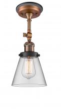 Innovations Lighting 201FBP-ACBK-G62 - Cone - 1 Light - 6 inch - Antique Copper - Semi-Flush Mount