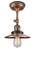 Innovations Lighting 201FBP-ACBK-M3-AC - Railroad - 1 Light - 8 inch - Antique Copper - Semi-Flush Mount