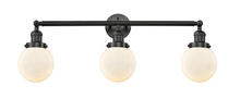 Innovations Lighting 205-BK-G201-6 - Beacon - 3 Light - 30 inch - Matte Black - Bath Vanity Light