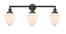 Innovations Lighting 205-BK-G661-7 - Bullet - 3 Light - 34 inch - Matte Black - Bath Vanity Light