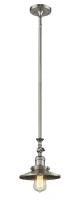 Innovations Lighting 206-SN-M2 - Railroad - 1 Light - 8 inch - Brushed Satin Nickel - Stem Hung - Mini Pendant