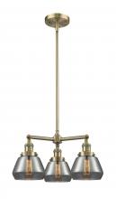 Innovations Lighting 207-AB-G173 - Fulton - 3 Light - 22 inch - Antique Brass - Stem Hung - Chandelier