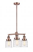 Innovations Lighting 207-AC-G513-LED - Bell - 3 Light - 19 inch - Antique Copper - Stem Hung - Chandelier