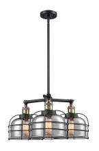 Innovations Lighting 207-BAB-G73-CE - Bell Cage - 3 Light - 24 inch - Black Antique Brass - Stem Hung - Chandelier