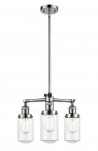 Innovations Lighting 207-PC-G312 - Dover - 3 Light - 17 inch - Polished Chrome - Stem Hung - Chandelier