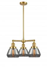 Innovations Lighting 207-SG-G173 - Fulton - 3 Light - 22 inch - Satin Gold - Stem Hung - Chandelier