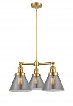 Innovations Lighting 207-SG-G43 - Cone - 3 Light - 22 inch - Satin Gold - Stem Hung - Chandelier