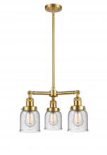 Innovations Lighting 207-SG-G54 - Bell - 3 Light - 19 inch - Satin Gold - Stem Hung - Chandelier