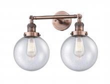 Innovations Lighting 208-AC-G204-8 - Beacon - 2 Light - 19 inch - Antique Copper - Bath Vanity Light