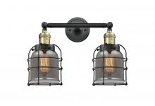 Innovations Lighting 208-BAB-G53-CE - Bell Cage - 2 Light - 16 inch - Black Antique Brass - Bath Vanity Light