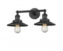 Innovations Lighting 208-BK-M6 - Railroad - 2 Light - 18 inch - Matte Black - Bath Vanity Light