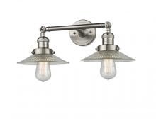 Innovations Lighting 208-SN-G2 - Halophane - 2 Light - 18 inch - Brushed Satin Nickel - Bath Vanity Light